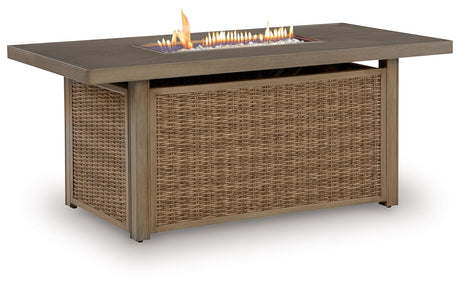 Laguna Heights - Rectangular Fire Pit Table - Beige - view 3