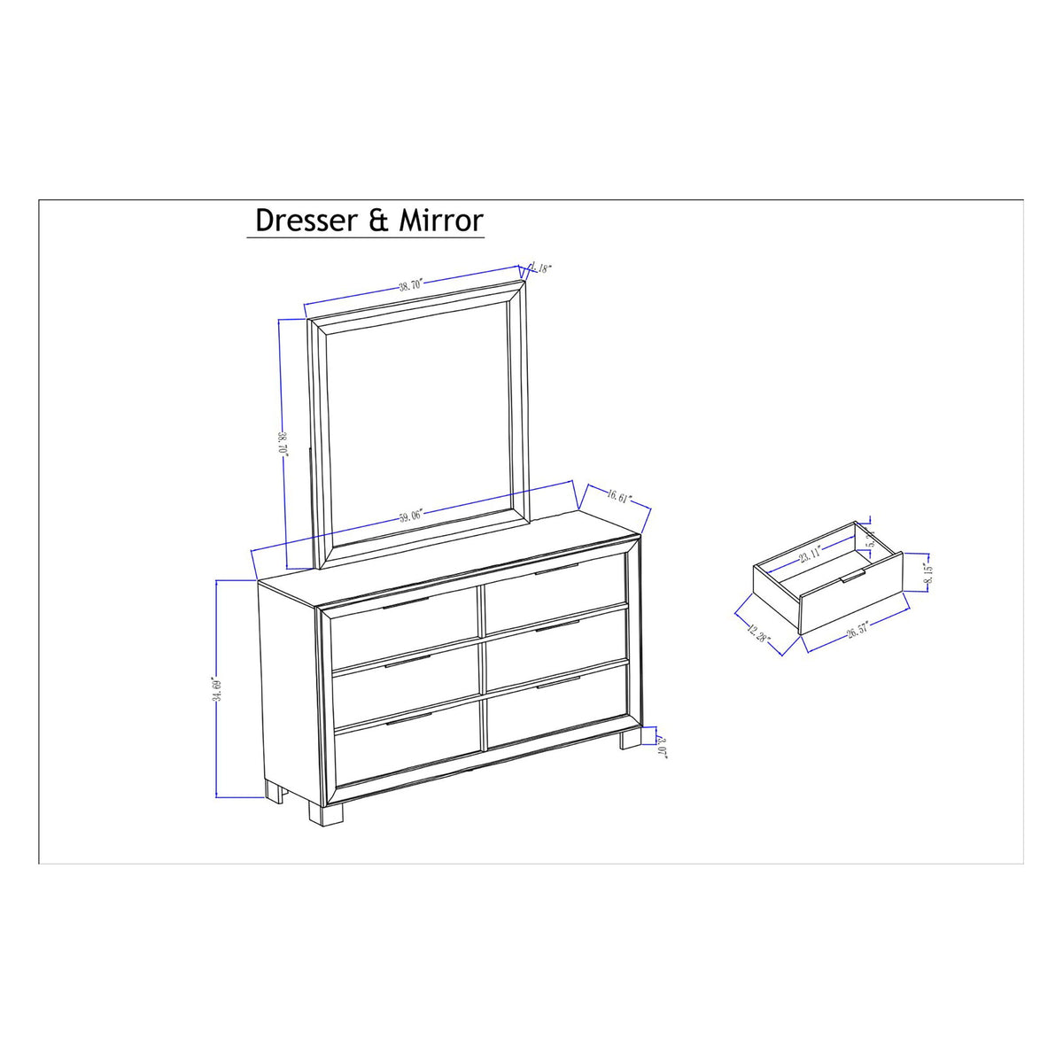 Cllisie - 5 Piece Bedroom Set With Padded Headboard