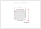 Bayley - Versatile Round Braided Pouf by Simpli-Home | Bel Furniture