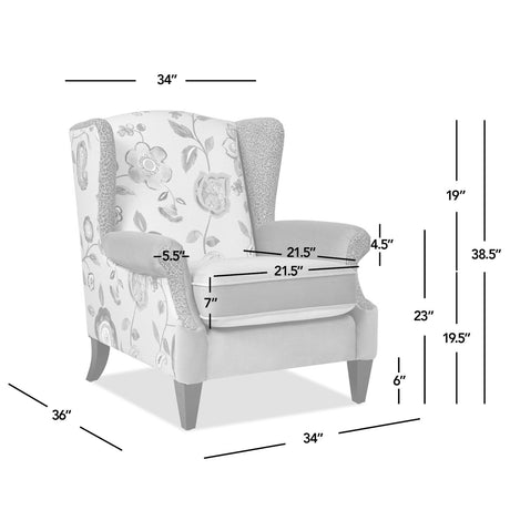 Anya - Boho Chic Wingback Accent Arm Chair by Jennifer Taylor Home | Bel Furniture