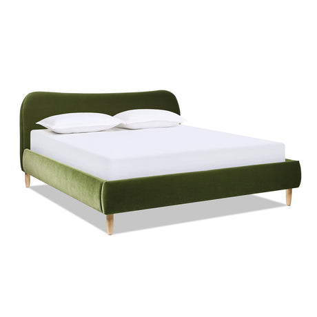 Roman - Curved Headboard Upholstered Platform Bed - view 15