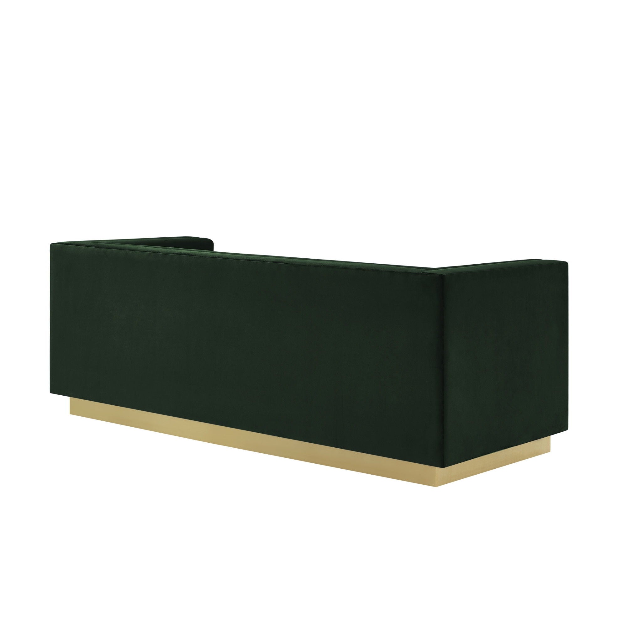 Velvet Sofa With Gold Legs - Hunter Green