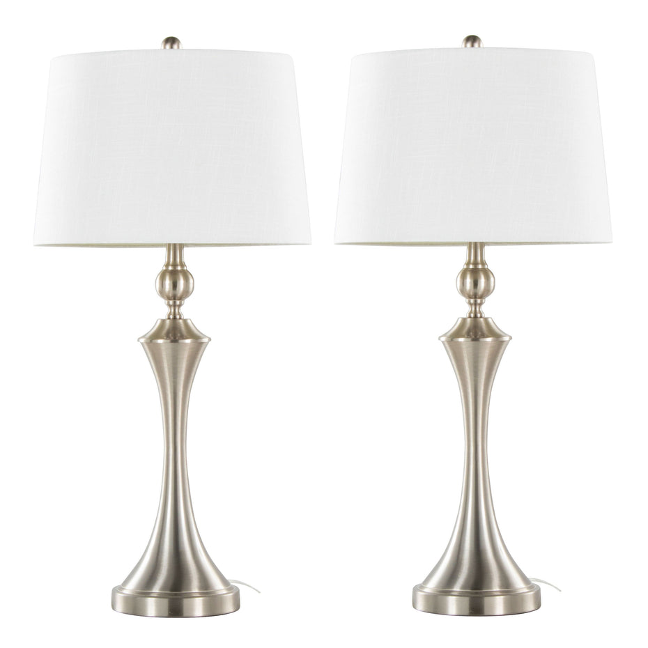 Flint - Contemporary Table Lamp Built In USB Port (Set of 2)