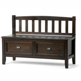Burlington - Entryway Storage Bench With Drawers Dark Brown by Simpli-Home | Bel Furniture