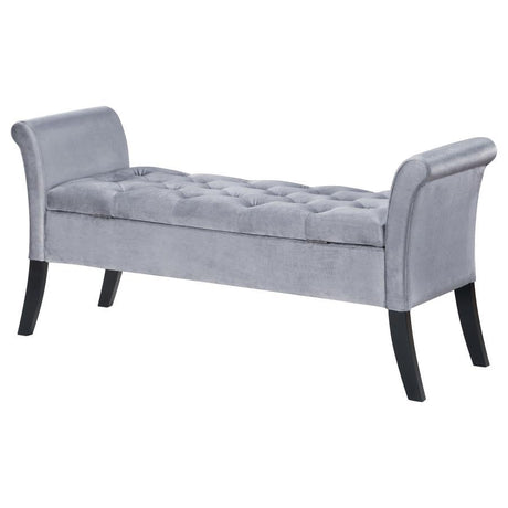 Farrah - Velvet Upholstered Rolled Arm Storage Bench by Coaster Fine Furniture | Bel Furniture