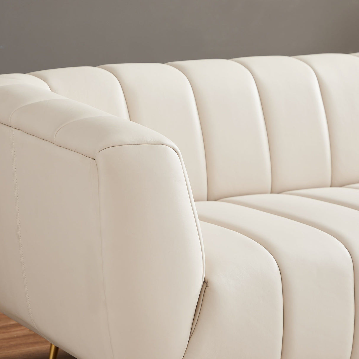 Lamattina - Genuine Italian Leather Channel Tufted Sofa