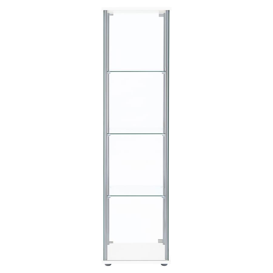 Bellatrix - 4-Shelf Clear Glass Curio Cabinet by CoasterEveryday | Bel Furniture