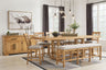 Havonplane - Counter Dining Set Light Brown 9 Pc. Table, 6 Barstools, Bench, Server by Signature Design by Ashley® | Bel Furniture