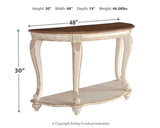Realyn - White / Brown - Sofa Table by Signature Design by Ashley® | Bel Furniture