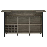 Bellemore - Freestanding Home Bar Wine Cabinet - Gray Driftwood by CoasterEssence | Bel Furniture