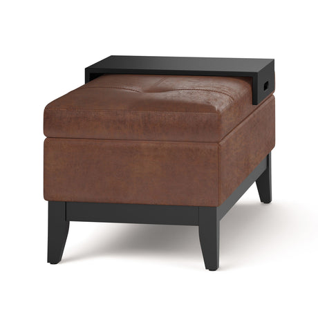 Oregon - Contemporary Storage Ottoman Bench With Tray - view 15