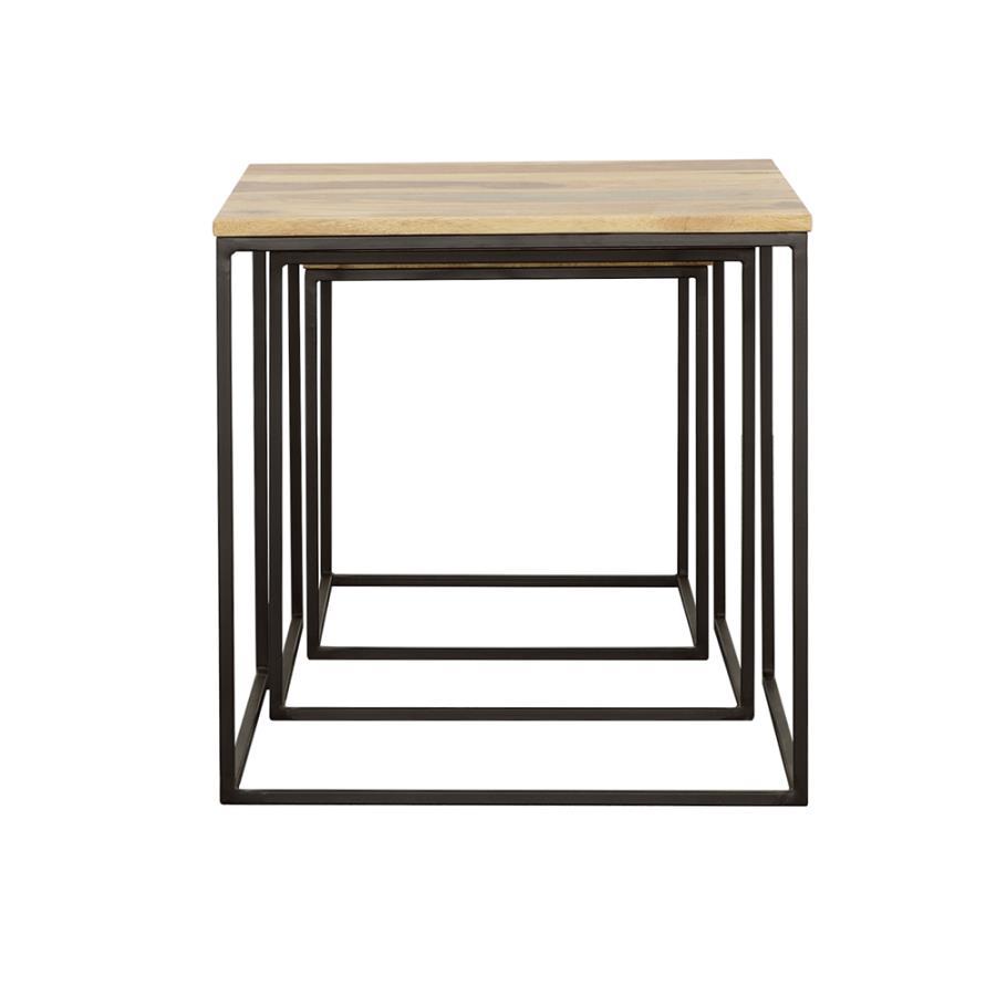 Belcourt - 3 Piece Square Nesting Tables - Natural And Black by CoasterElevations | Bel Furniture