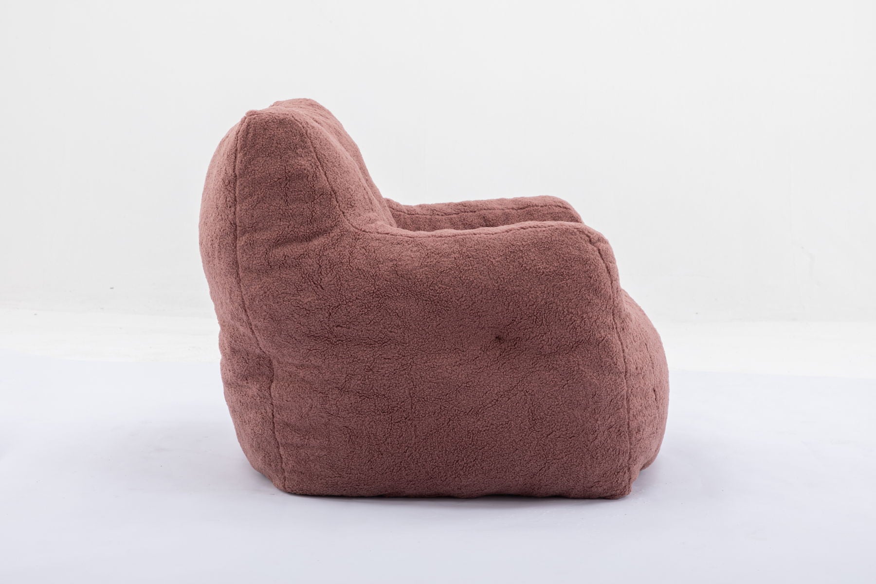 Soft Teddy Fabric Tufted Foam Bean Bag Chair With Teddy Fabric