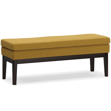 Carlson - Ottoman Bench, Mid Century Design Yellow 44.7"W x 15.4"D x 17.4"H by Simpli-Home | Bel Furniture