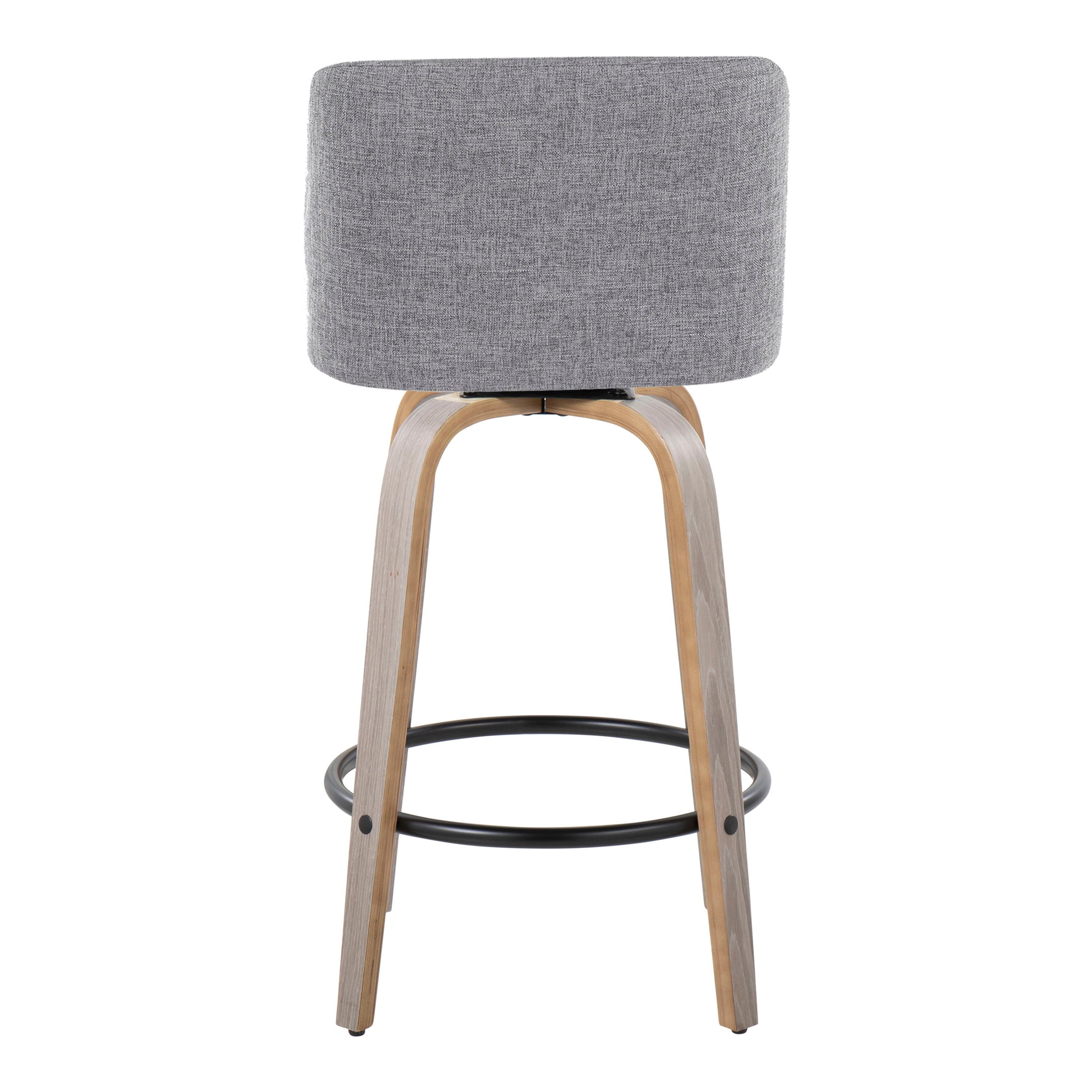 Toriano - Contemporary Fixed Height Counter Stool With Swivel & Round Footrest (Set of 2)