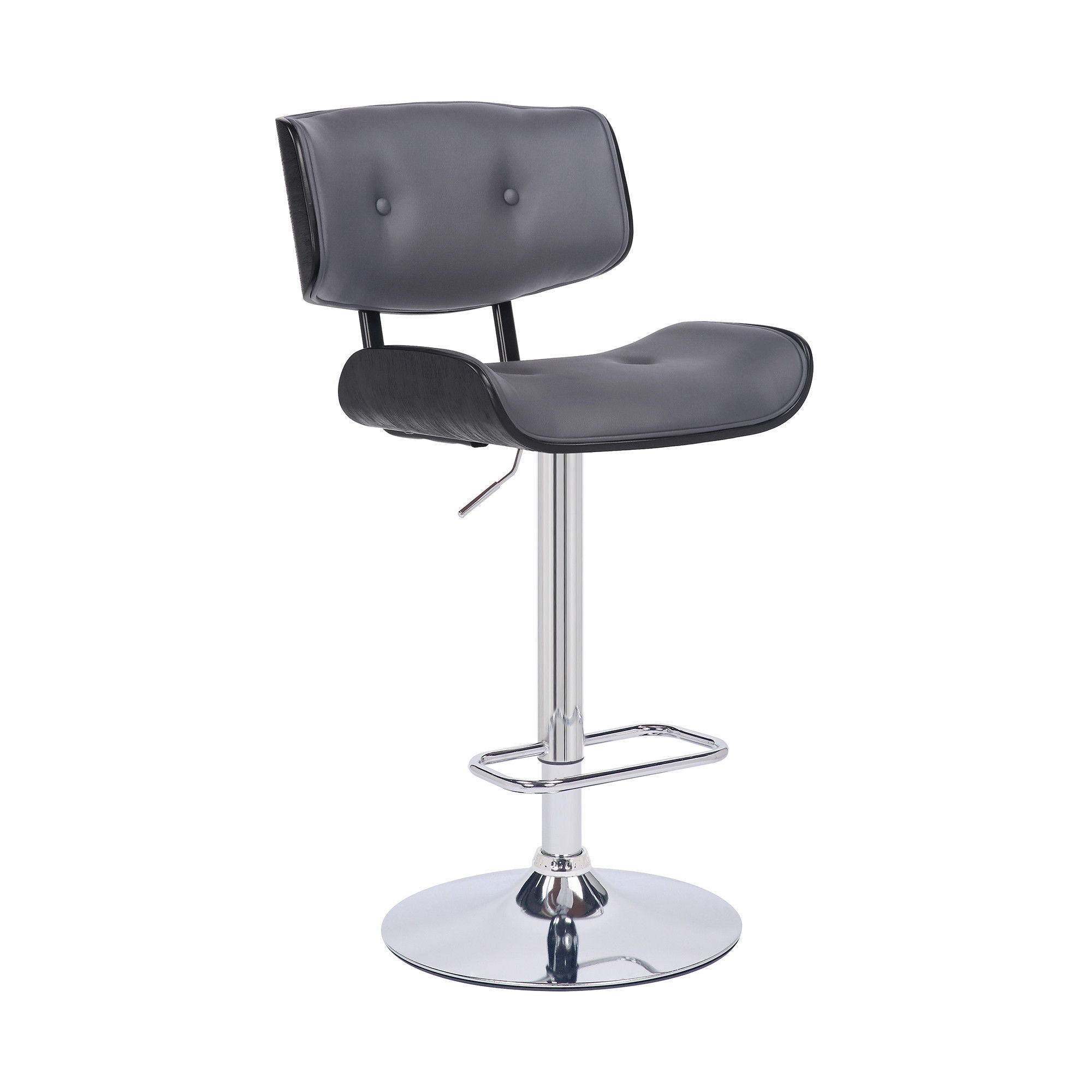 46" Swivel Adjustable Height Bar Chair - Gray / Silver