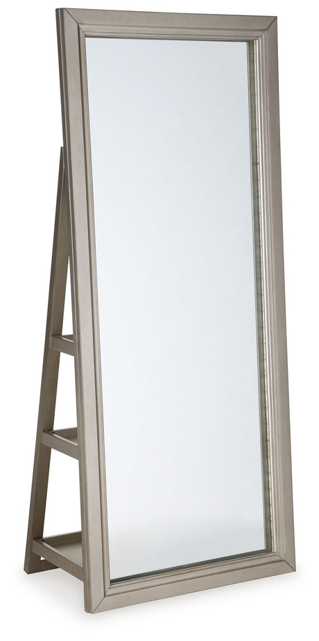 Evesen - Floor Standing Mirror/Storage Beige by Signature Design by Ashley® | Bel Furniture