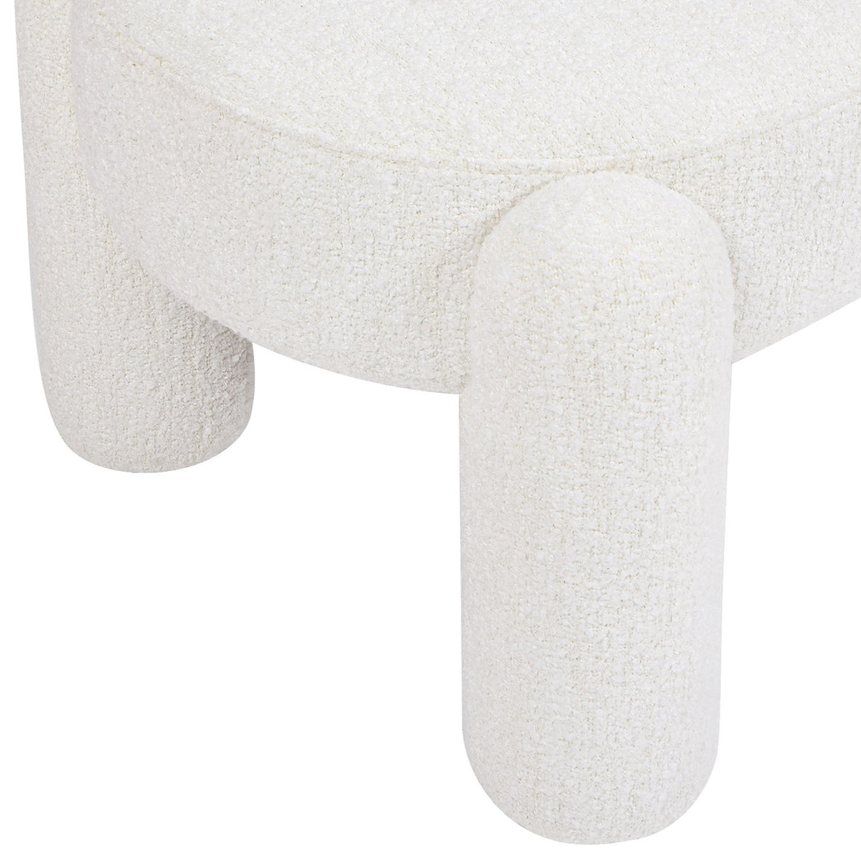 Hugo - Oval Fully Upholstered Bench - Milk Cream White by Jennifer Taylor Home | Bel Furniture