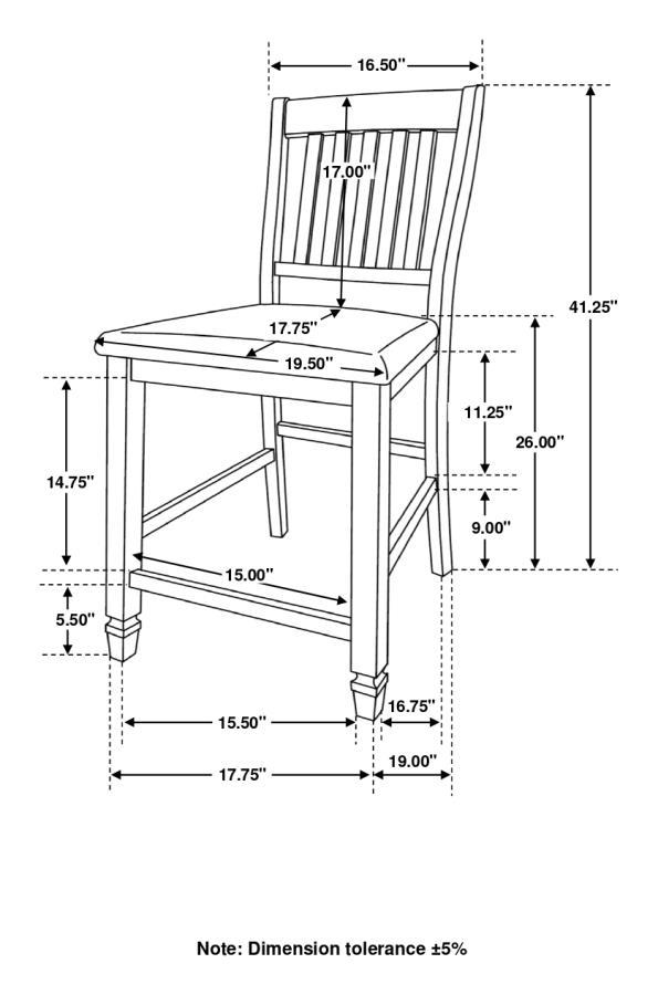 Sarasota - Slat Back Counter Height Chairs (Set of 2) - Gray And Rustic Cream