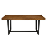 Modern Distressed Solid Wood And Metal Open Frame Dining Table by Walker Edison | Bel Furniture