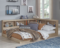 Oliah - Bookcase Storage Bed Beige by Signature Design by Ashley® | Bel Furniture