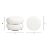 Nest - Low Round Upholstered Ottoman by Jennifer Taylor Home | Bel Furniture