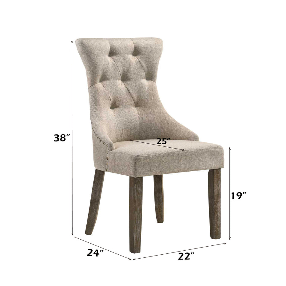 Gabrian - Two Tone Reclaimed Side Chair (Set of 2) - Beige / Gray