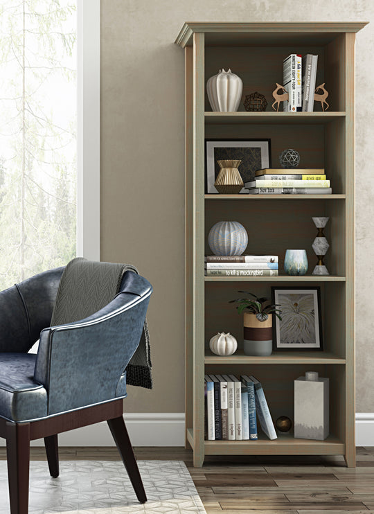 Amherst - 5 Shelf Bookcase, Handcrafted by Simpli-Home | Bel Furniture