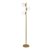 Brilliance - Modern Floor Lamp, Opal Shades And Round Base - Clear / Gold by Ashcroft Furniture | Bel Furniture