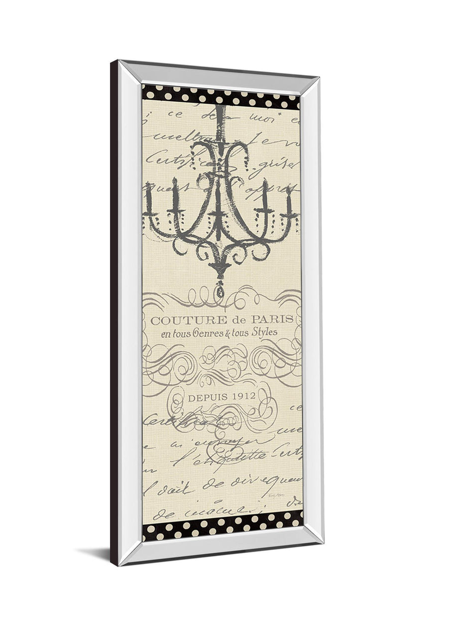 French Courture Panel II By Emily Adams - Mirrored Frame Wall Art - Beige