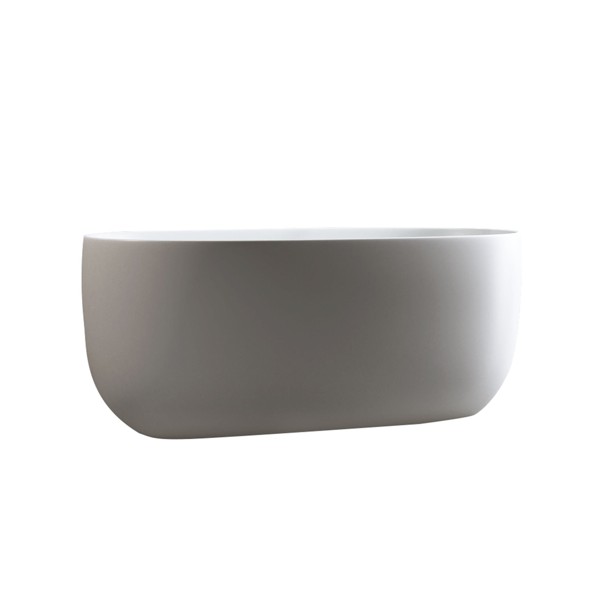 Independent Solid Surface Resin Stone Bathtub, A Modern Designed Independent Bathtub With Pop-Up Drainage And Overflow Pipes, Suitable For Small Households - Matte White