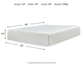 Chime 12 Inch Memory Foam - California King Mattress - 12-inch - White