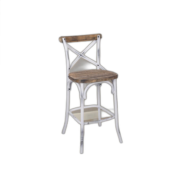 Iron Bar Chair - Brown / White