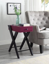 Fierce - Accent Table With Built - In USB Port Dark Red by Urban Nest | Bel Furniture