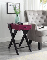 Fierce - Accent Table With Built - In USB Port Dark Red by Urban Nest | Bel Furniture