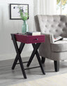 Fierce - Accent Table With Built - In USB Port Dark Red by Urban Nest | Bel Furniture