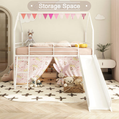 Jack - House Loft Bed With Slide And Curtain Set - view 28