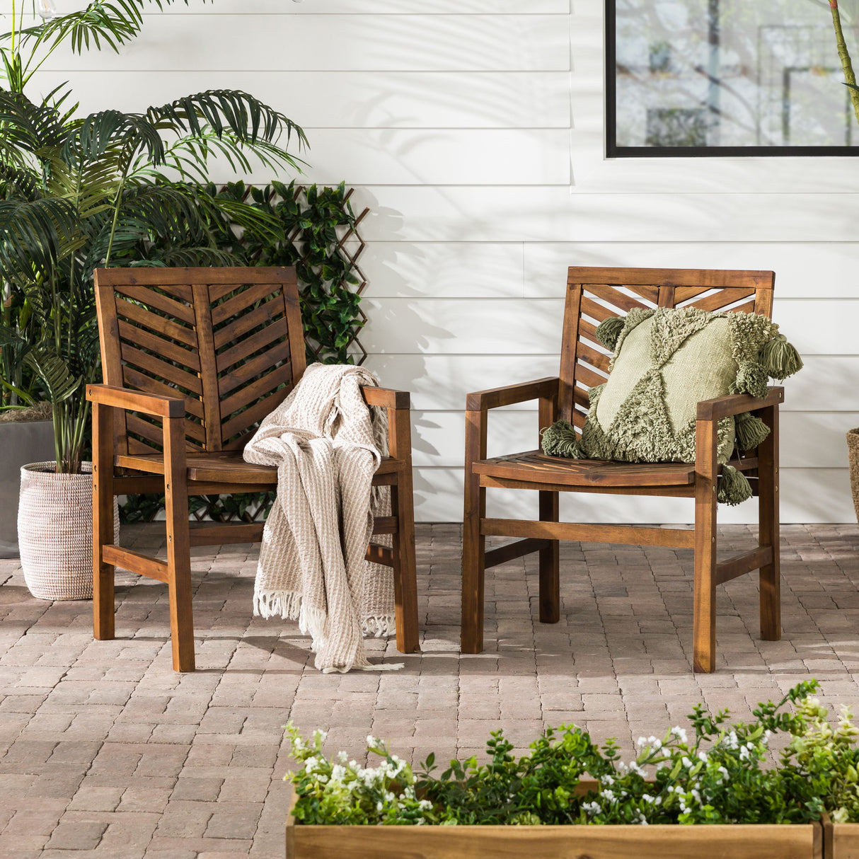 Modern 2 Piece Chevron Patio Chairs