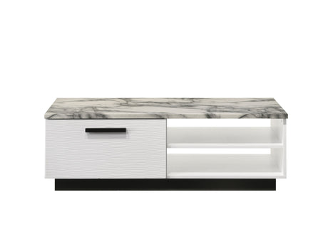 Matilda - Coffee Table With White Faux Marble Top - White by Lilola Home | Bel Furniture