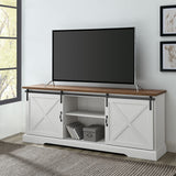 Farmhouse Sliding X Barn Door TV Stand by Walker Edison | Bel Furniture