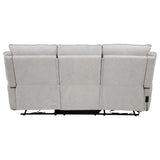Sylmar - Chenille Upholstered Power Reclining Sofa - Dove Gray