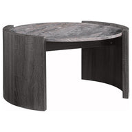 Gladstone - Round Faux Marble Top Table Dark Gray Coffee Tables by Coaster Fine Furniture | Bel Furniture