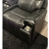 Gary - Power Reclining Sofa With Pillow Top Arms, Hidden Cup Holders - Black