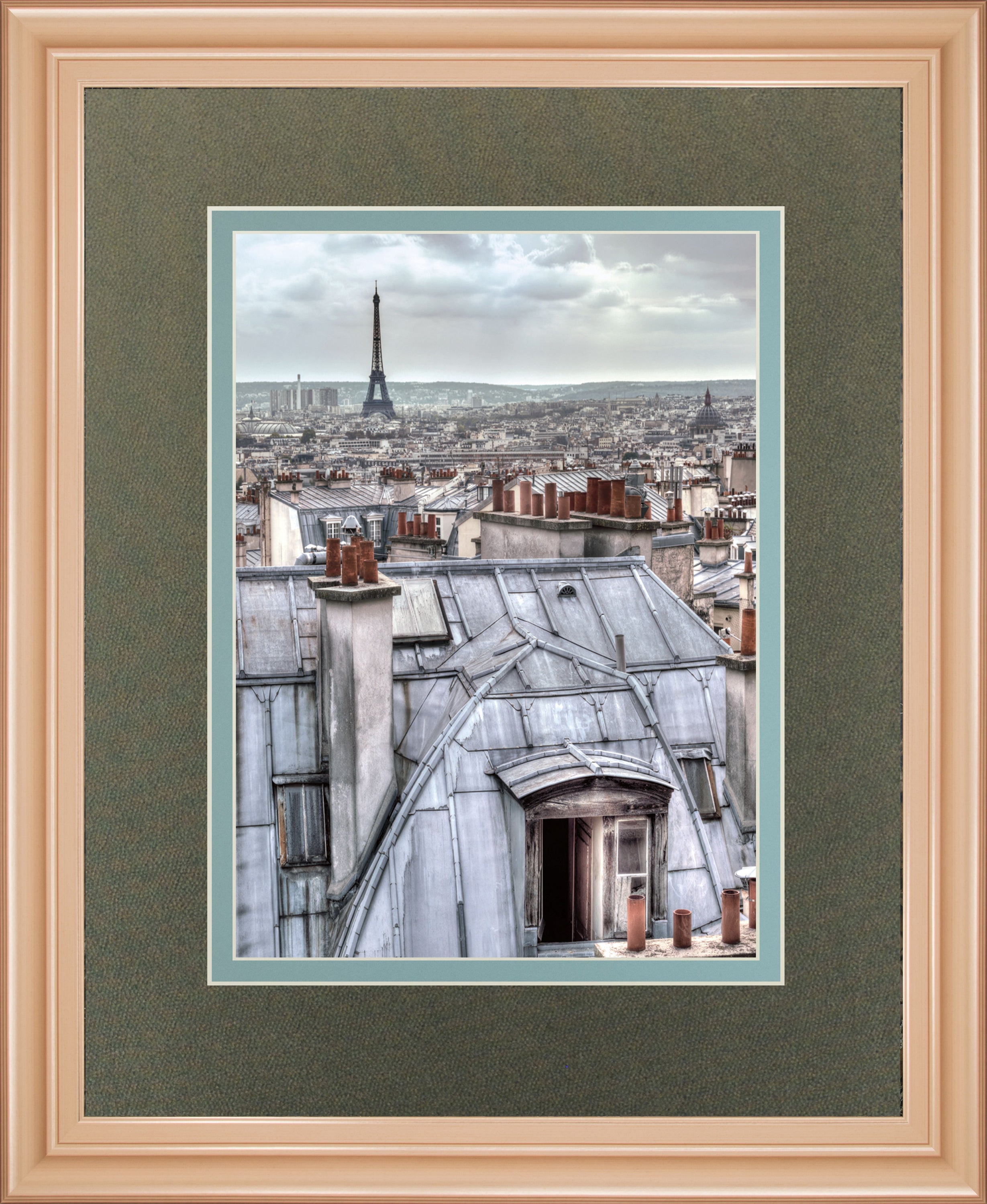 Paris Rooftops By Assaf Frank - Framed Print Wall Art - Dark Gray