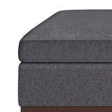 Owen - Square Coffee Table Storage Ottoman - Slate Gray by Simpli-Home | Bel Furniture