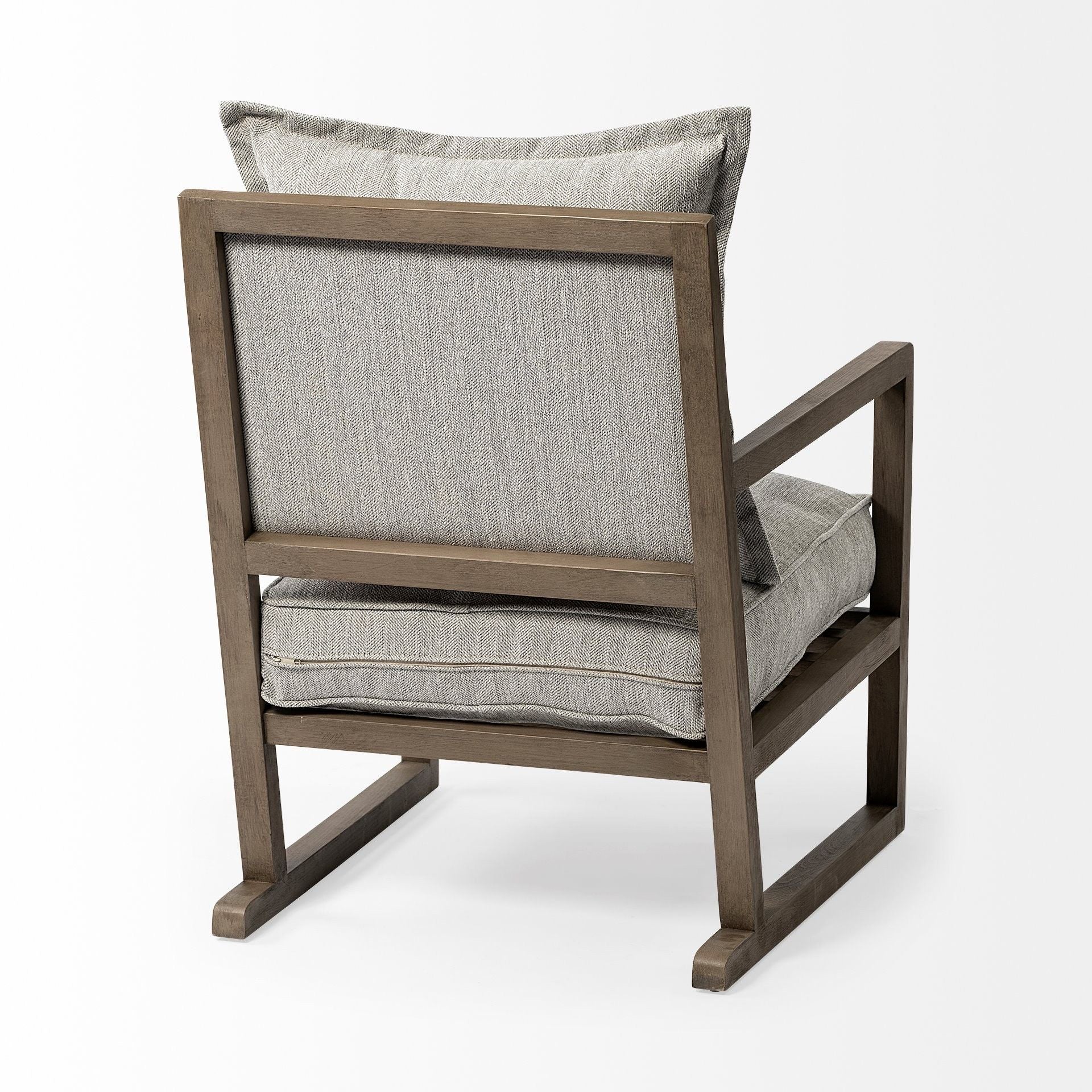 Fabric Arm Chair - Ash Gray / Brown