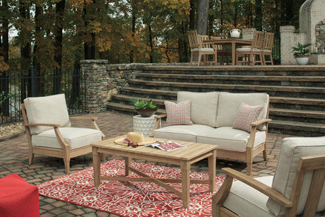 Clare View - Loveseat w/Cushion - Beige - view 4