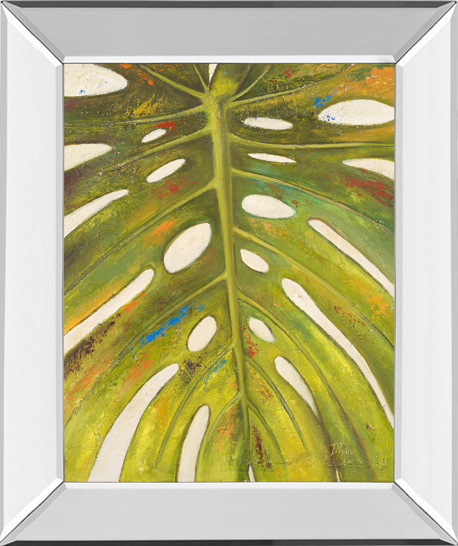 Tropical Leaf Il By Patricia Pinto - Mirror Framed Print Wall Art - Green