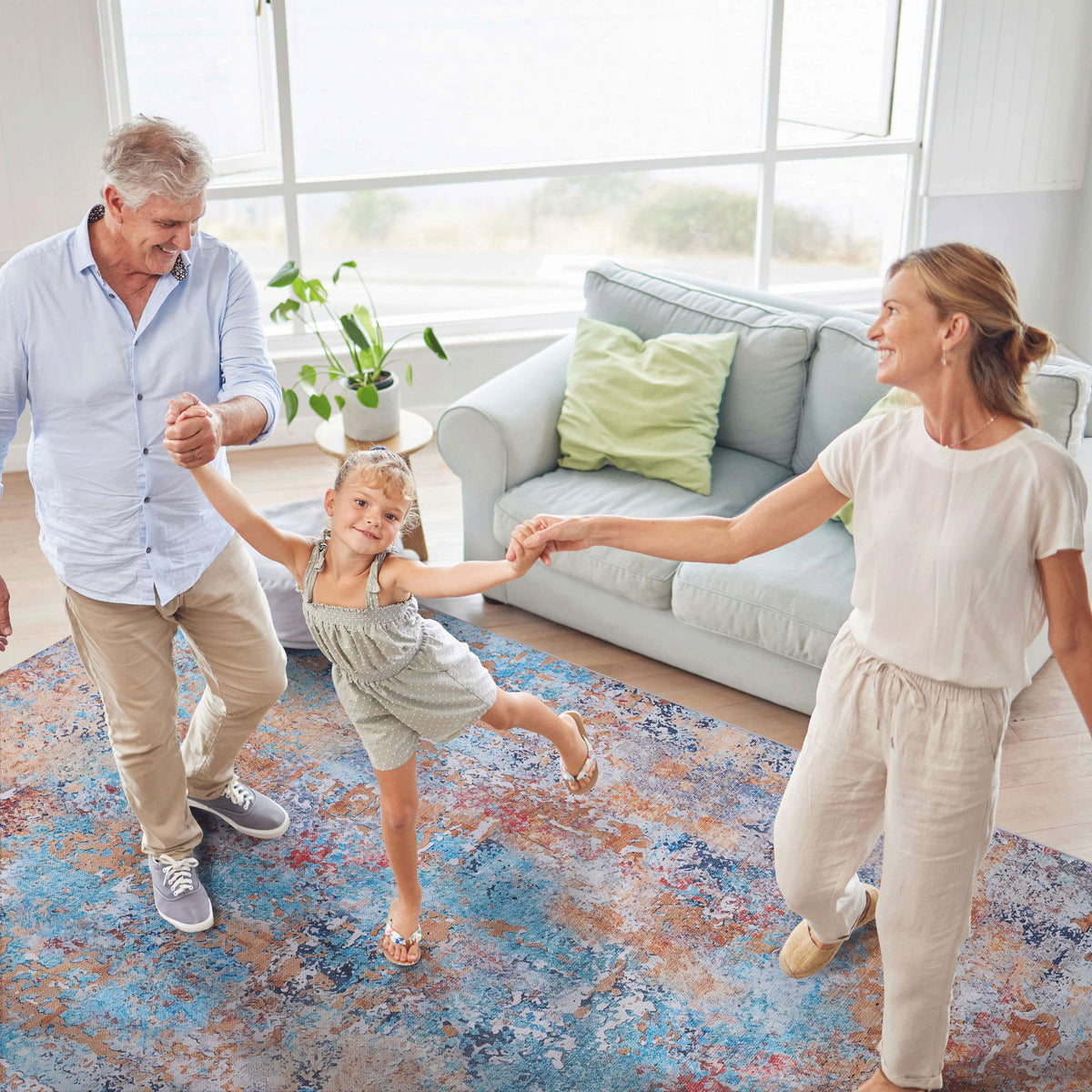 Maval - Abstract Washable Area Rug