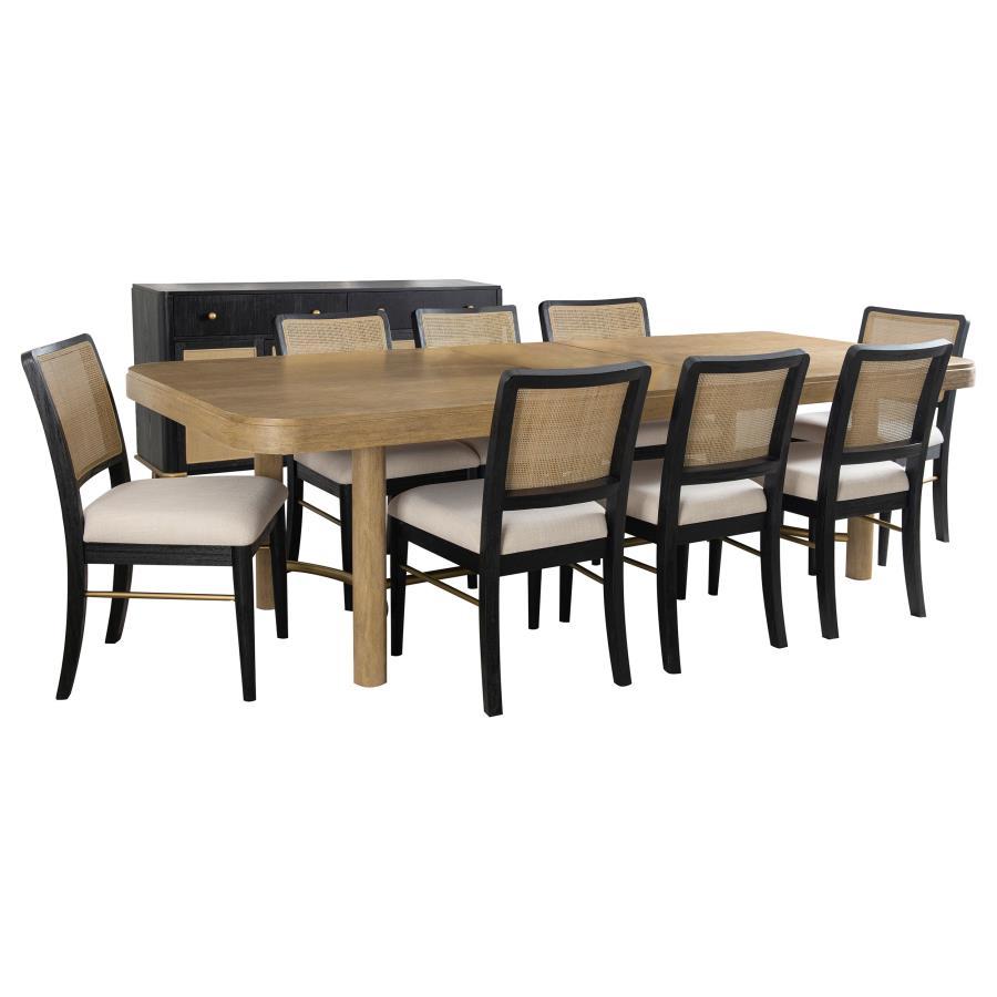 Arini - Extension Leaf Dining Table Set Black 9 Pc. Table, 8 Chairs by Coaster Fine Furniture | Bel Furniture
